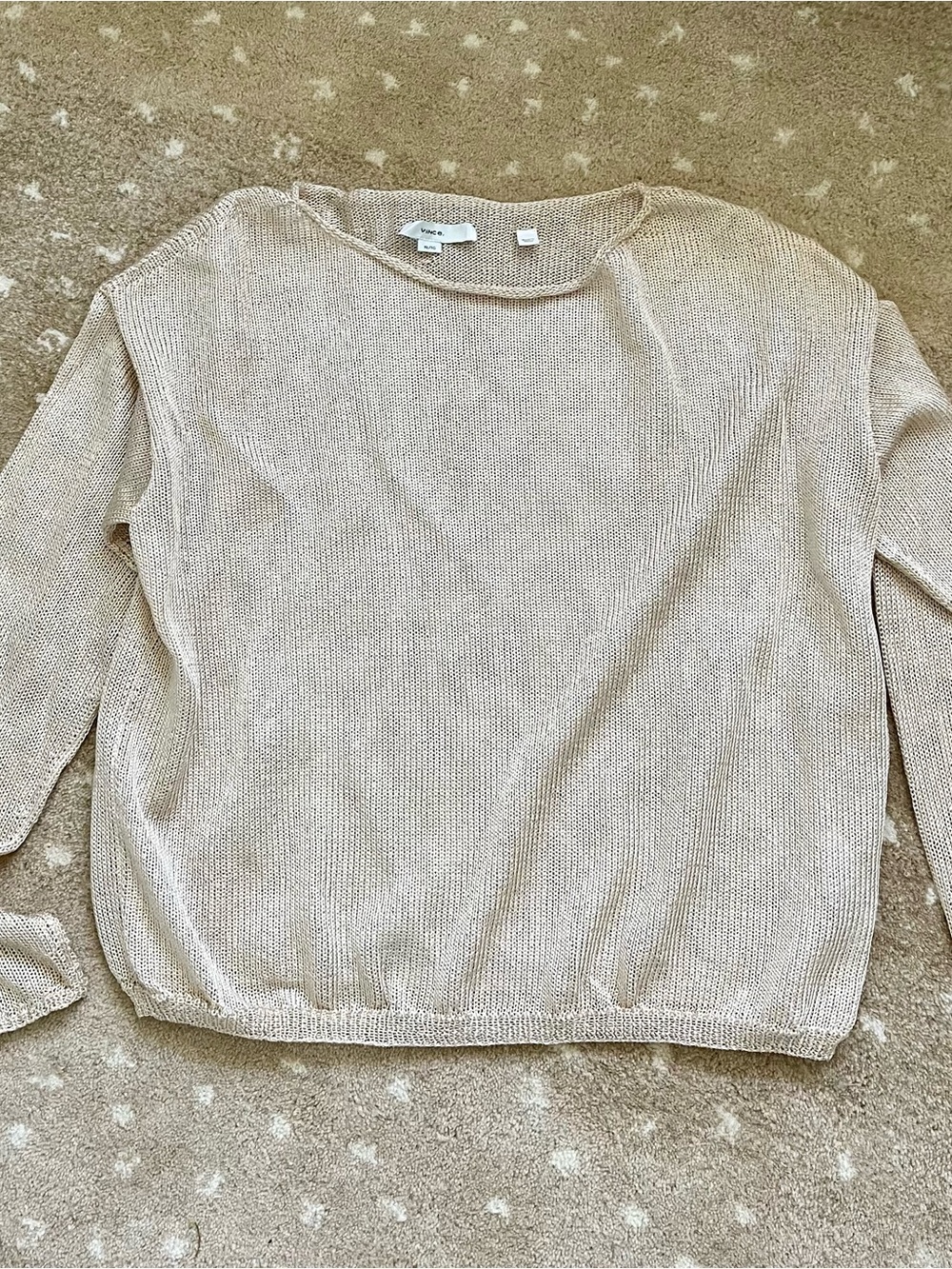 Vince cream Crewneck Knit shinny Sweater
